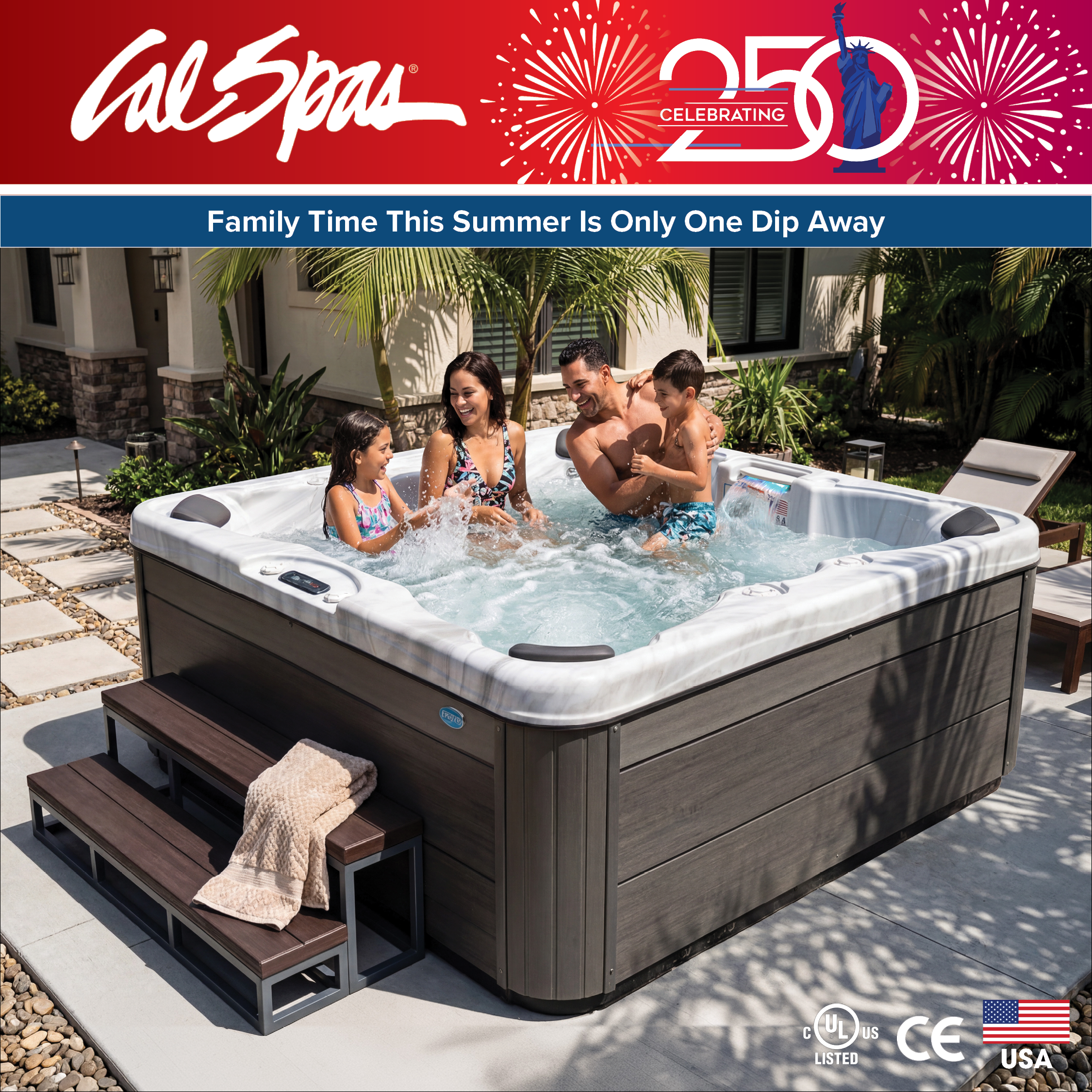 Calspas hot tub being used in a family setting - Mukilteo
